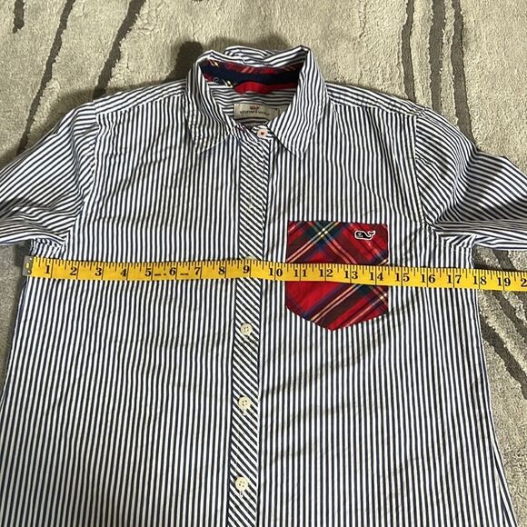Vineyard Vines Mixed Patterns Stripes & Plaid Button Down, Size 0 - Picture 6 of 9